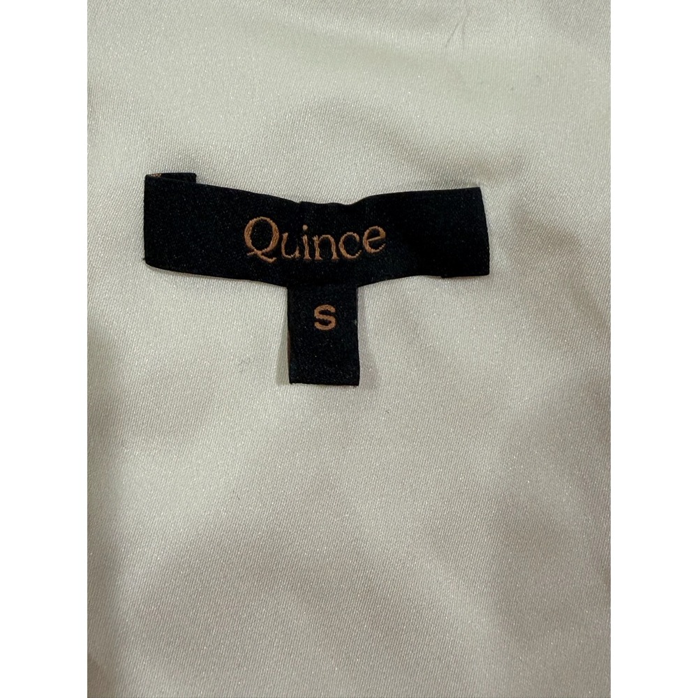 Quince Cream Silk Blend Button-Front Blouse, Small, GUC, Casual Chic - Picture 4 of 5